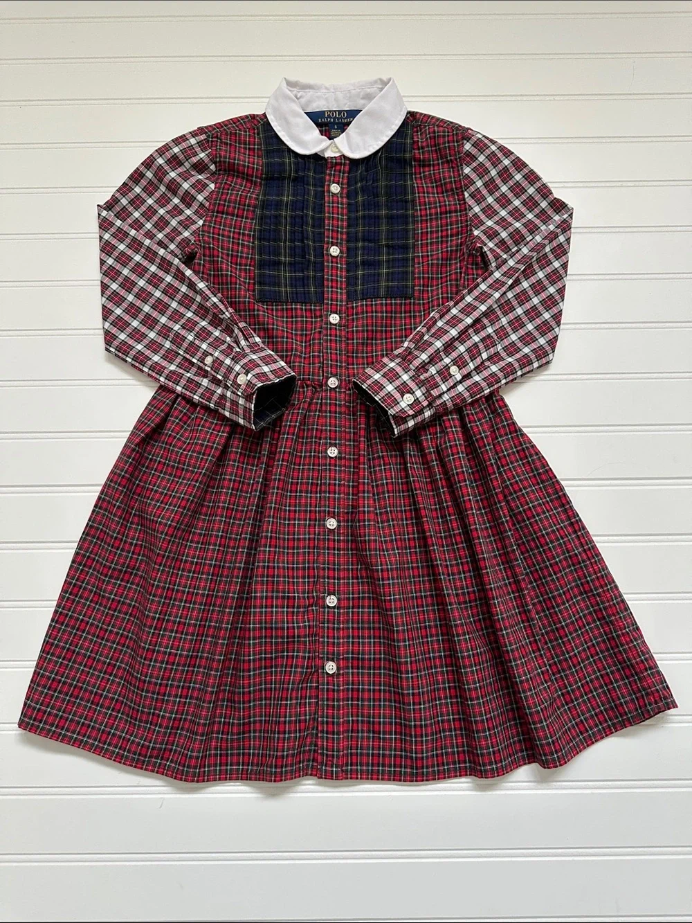 Ralph Lauren Red Plaid Shirtdress Girls 6